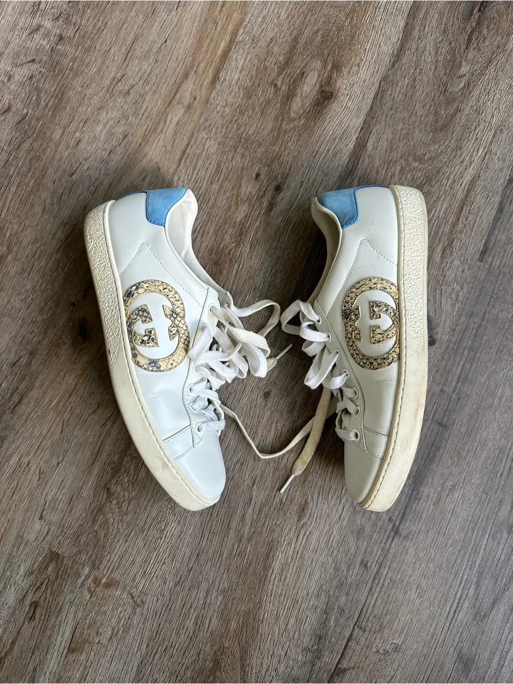 Gucci White Leather Sneakers